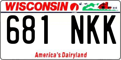 WI license plate 681NKK