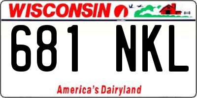 WI license plate 681NKL