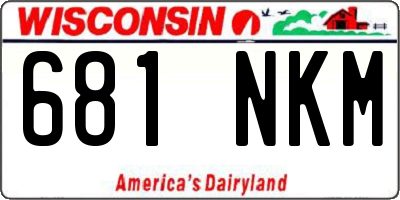 WI license plate 681NKM