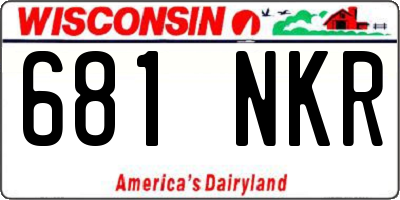 WI license plate 681NKR