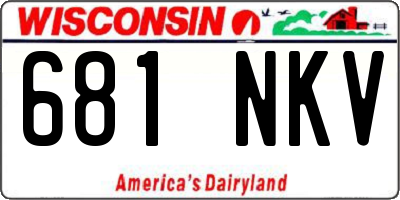 WI license plate 681NKV