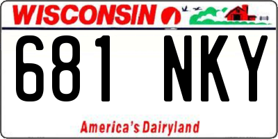 WI license plate 681NKY