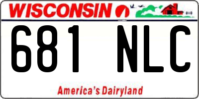 WI license plate 681NLC