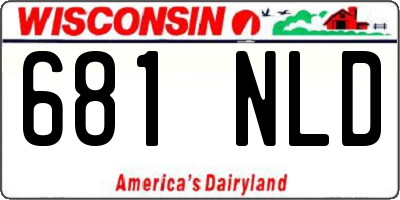 WI license plate 681NLD