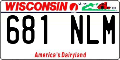 WI license plate 681NLM