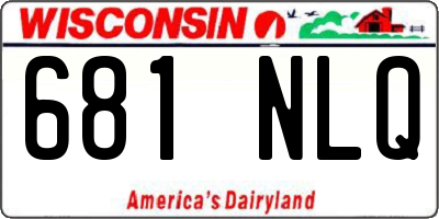 WI license plate 681NLQ