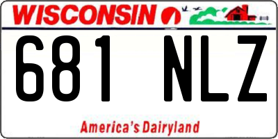WI license plate 681NLZ
