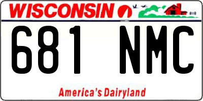 WI license plate 681NMC