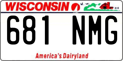 WI license plate 681NMG