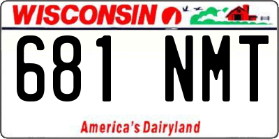 WI license plate 681NMT