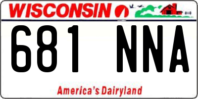WI license plate 681NNA