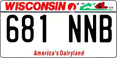 WI license plate 681NNB