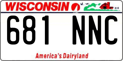 WI license plate 681NNC