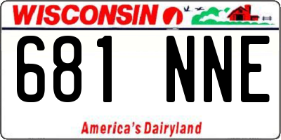 WI license plate 681NNE