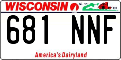 WI license plate 681NNF