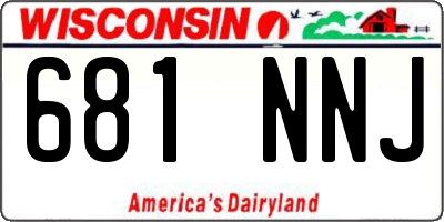 WI license plate 681NNJ