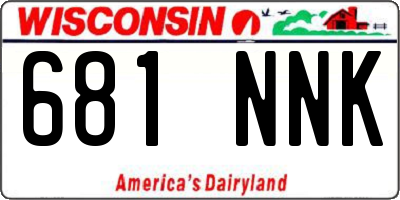 WI license plate 681NNK