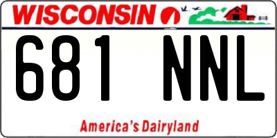 WI license plate 681NNL