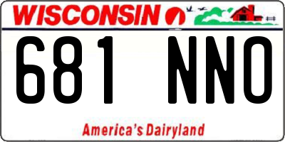 WI license plate 681NNO