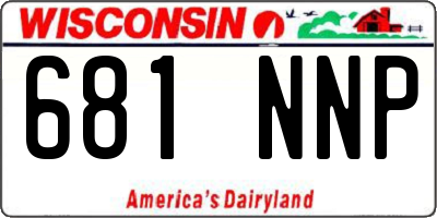 WI license plate 681NNP
