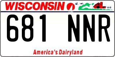 WI license plate 681NNR