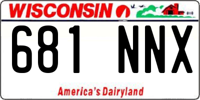 WI license plate 681NNX