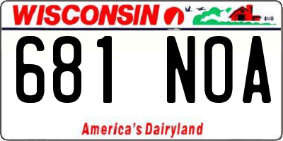 WI license plate 681NOA