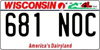 WI license plate 681NOC
