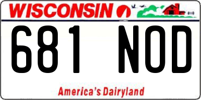 WI license plate 681NOD
