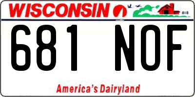 WI license plate 681NOF