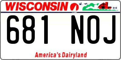 WI license plate 681NOJ