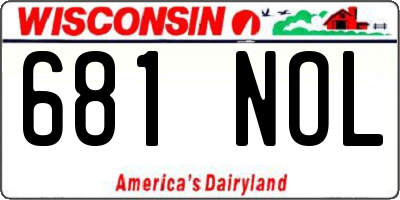 WI license plate 681NOL