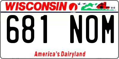 WI license plate 681NOM