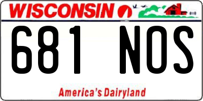 WI license plate 681NOS