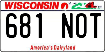 WI license plate 681NOT