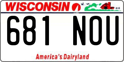 WI license plate 681NOU