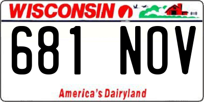 WI license plate 681NOV