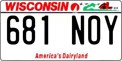 WI license plate 681NOY