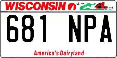 WI license plate 681NPA