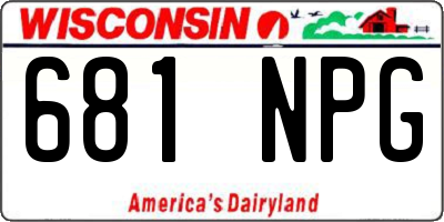 WI license plate 681NPG