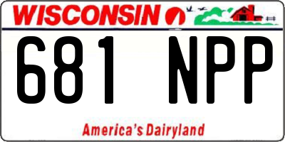 WI license plate 681NPP