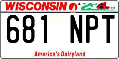 WI license plate 681NPT