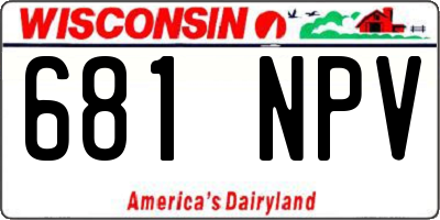 WI license plate 681NPV