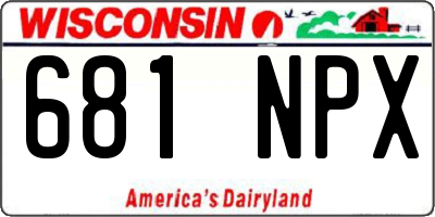 WI license plate 681NPX
