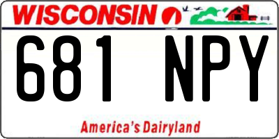 WI license plate 681NPY