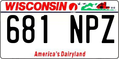 WI license plate 681NPZ