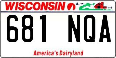 WI license plate 681NQA