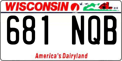 WI license plate 681NQB