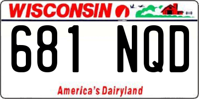 WI license plate 681NQD