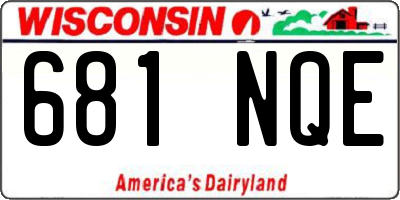 WI license plate 681NQE